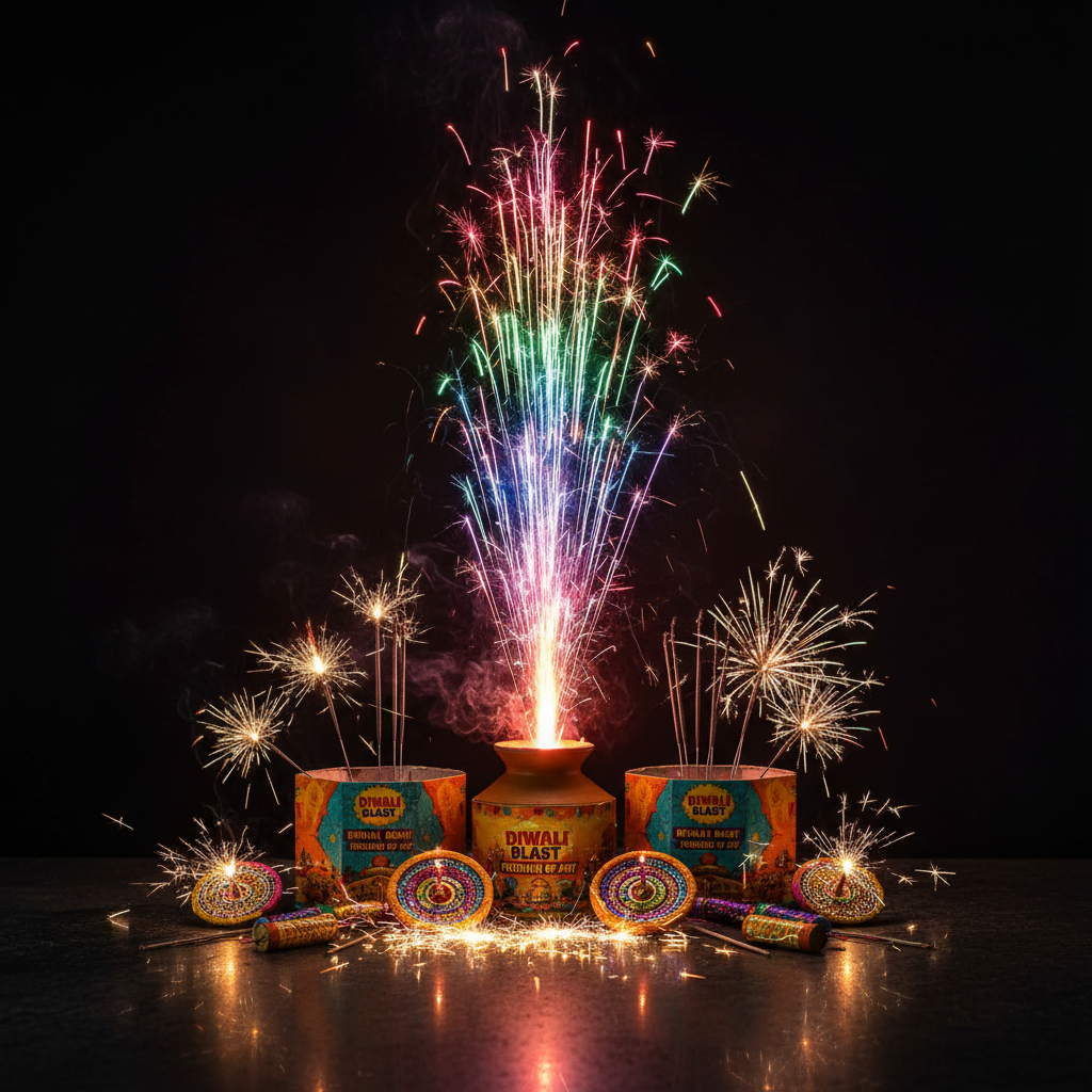 Flower Pot crackers with colorful sparks
