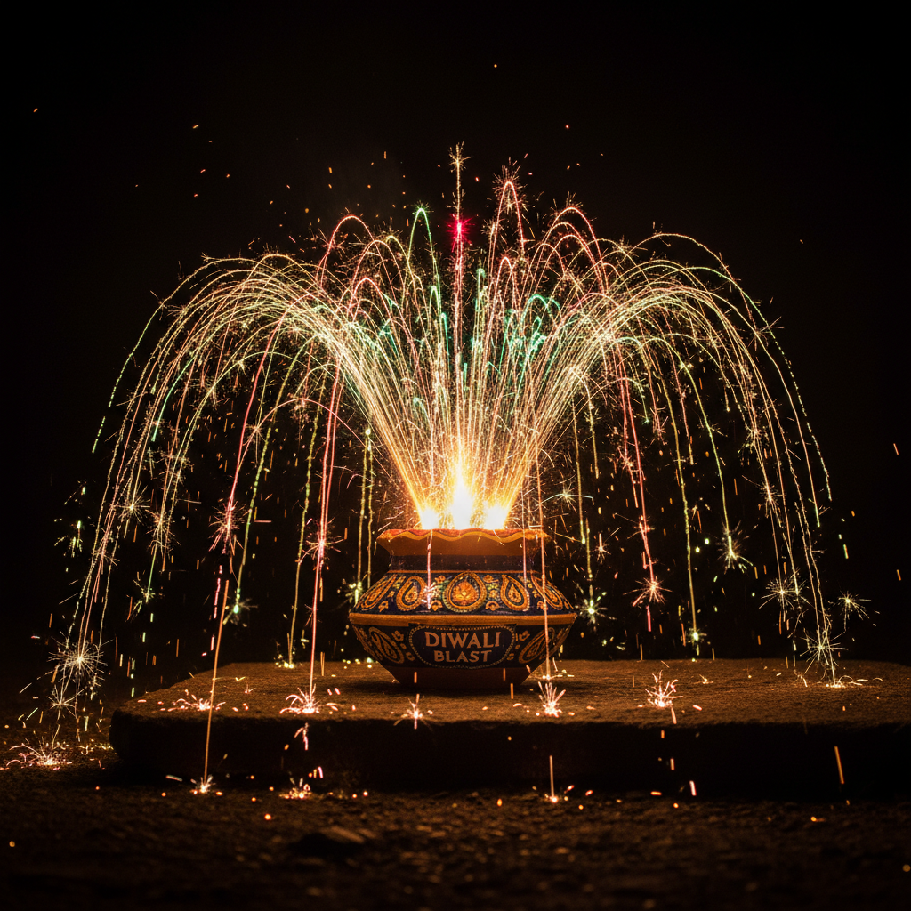 Flower Pot crackers with colorful sparks