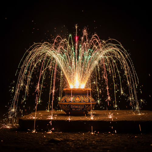 Flower Pot crackers with colorful sparks